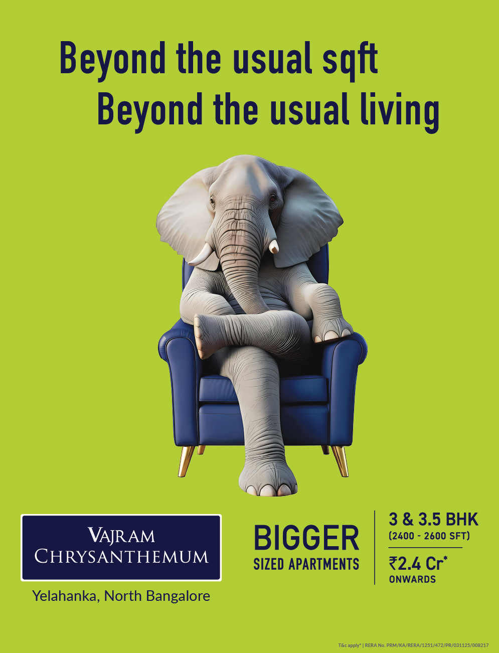 Vajram Chrysanthemum in Yelahanka, North Bengaluru offers boutique luxury 3 & 3.5 BHK